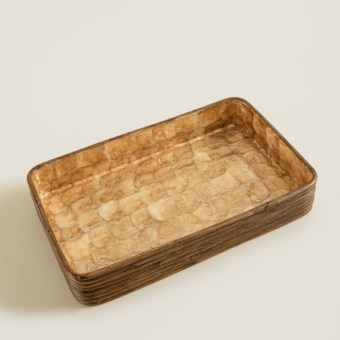 Innoq Round Decorative Tray 52x34 Cm Pearl