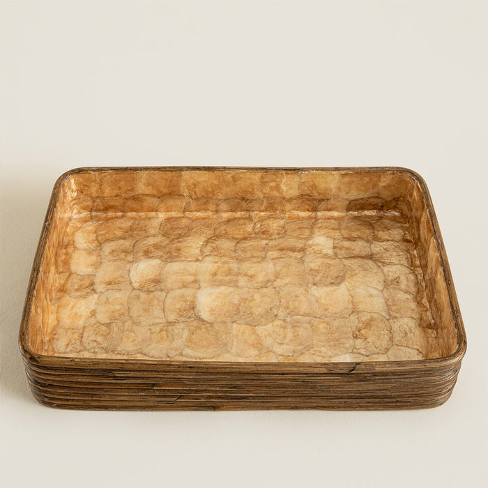 Innoq Round Decorative Tray 52x34 Cm Pearl