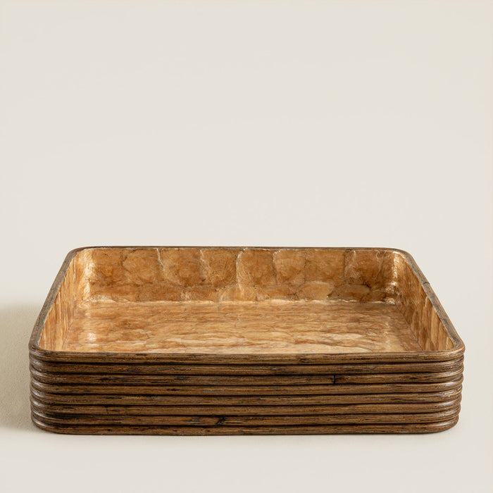 Innoq Square Decorative Tray 42 Cm Pearl