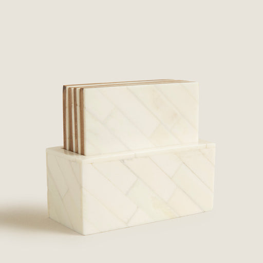 Flint 4 Coasters Cream