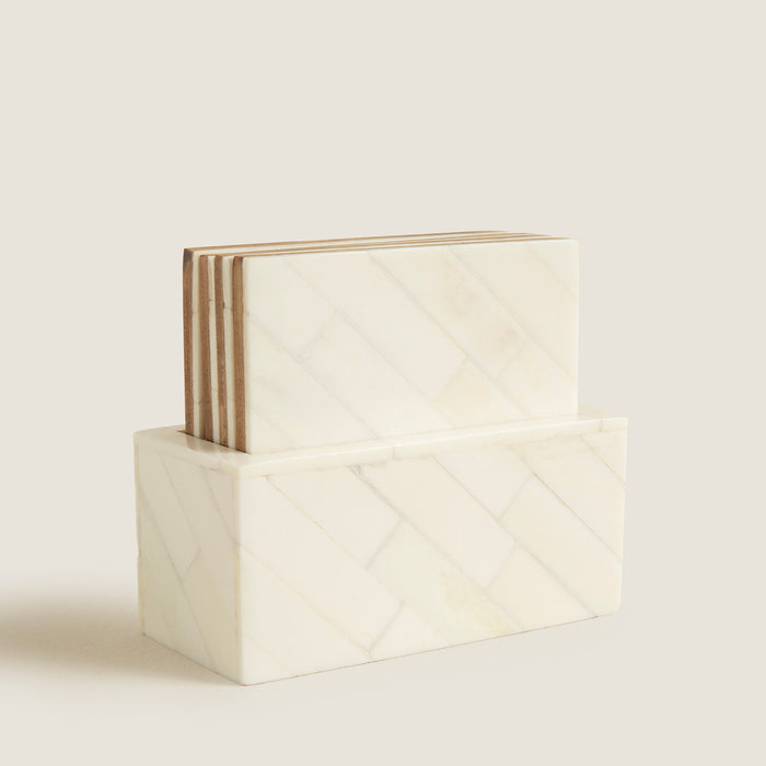 Flint 4 Coasters Cream