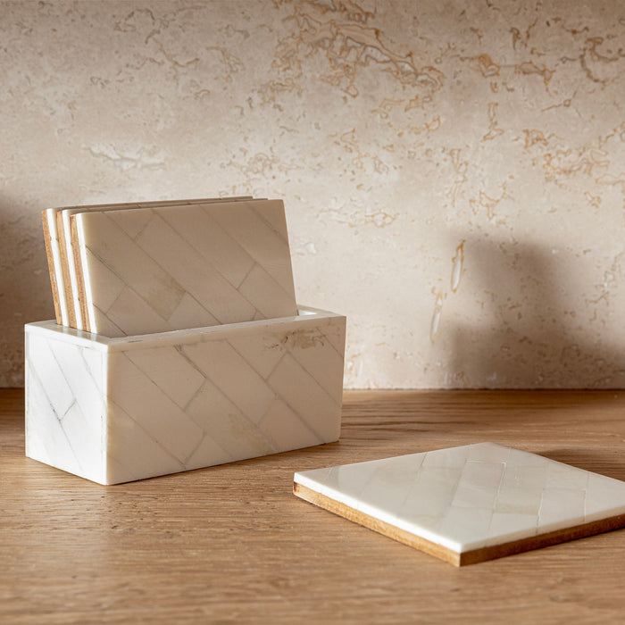 Flint 4 Coasters Cream