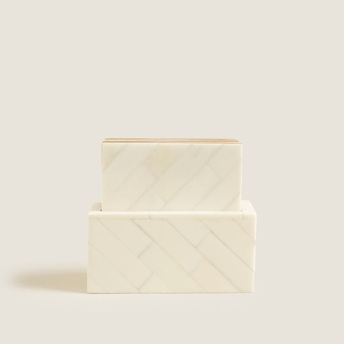 Flint 4 Coasters Cream