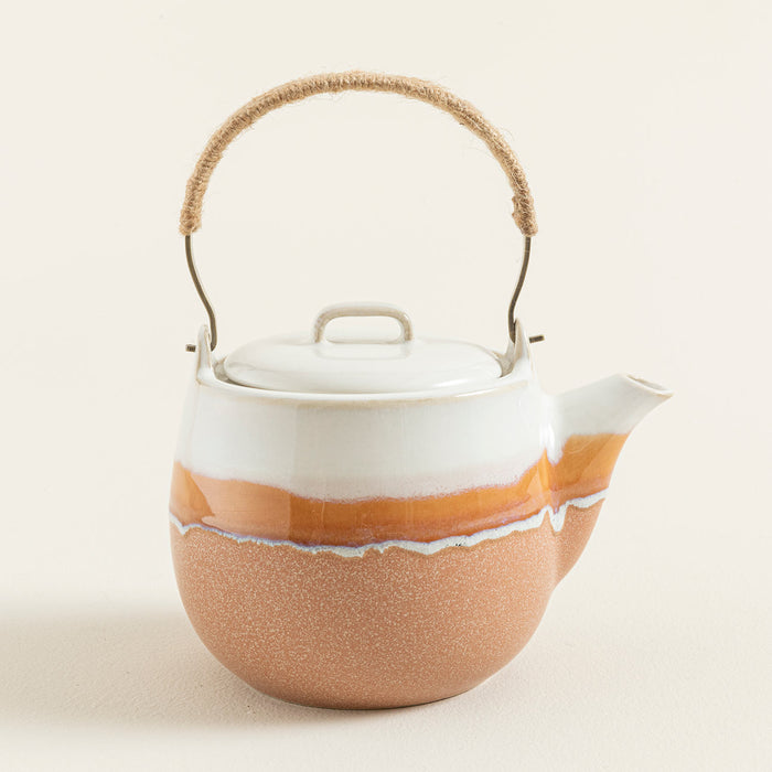 Hotan Teapot Bej/Ekru/Çizgili