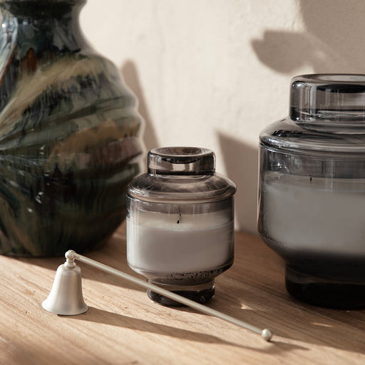 Ash Glass Candle Small Anthracite/Grey