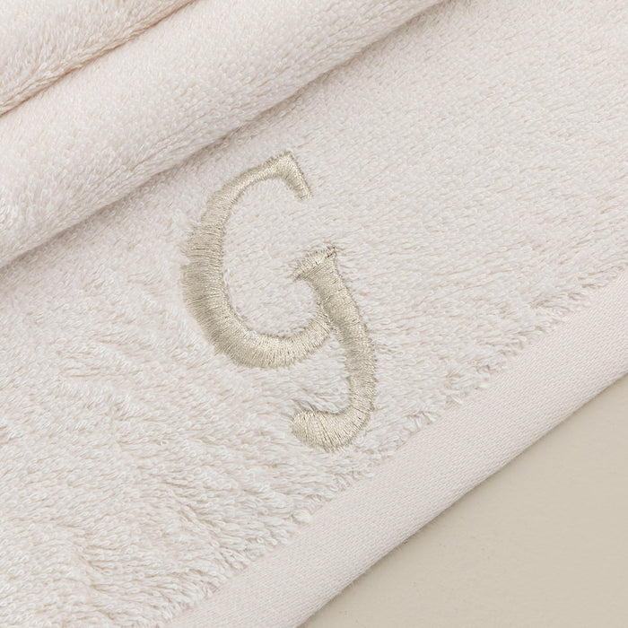 Solid Embroidered Face Towel 50x90 cm(G) Ecru