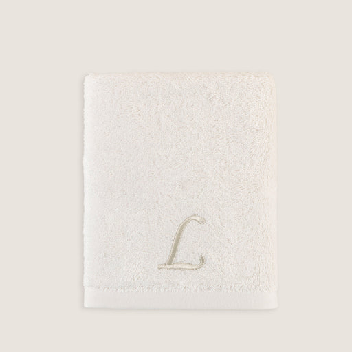 Solid Embroidered Face Towel 50x90 cm(L) Ecru