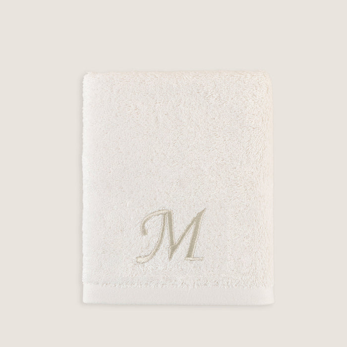 Solid Embroidered Face Towel 50x90 cm(M) Ecru