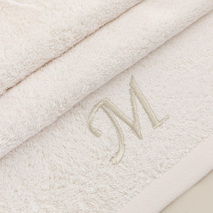 Solid Embroidered Face Towel 50x90 cm(M) Ecru
