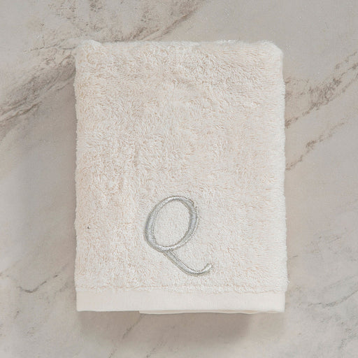 Solid Embroidered Face Towel 50x90 cm(Q) Ecru
