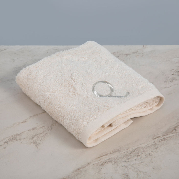 Solid Embroidered Face Towel 50x90 cm(Q) Ecru