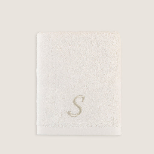 Solid Embroidered Face Towel 50x90 cm (S) Ecru
