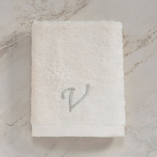 Solid Embroidered Face Towel 50x90 cm(V) Ecru
