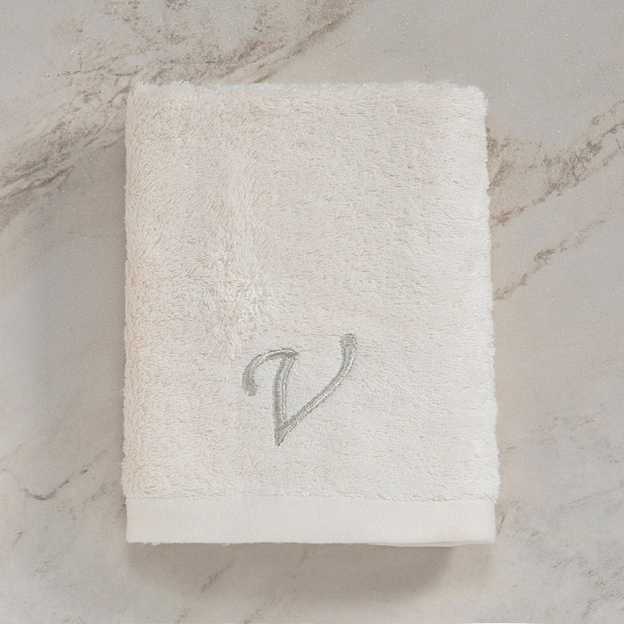 Solid Embroidered Face Towel 50x90 cm(V) Ecru