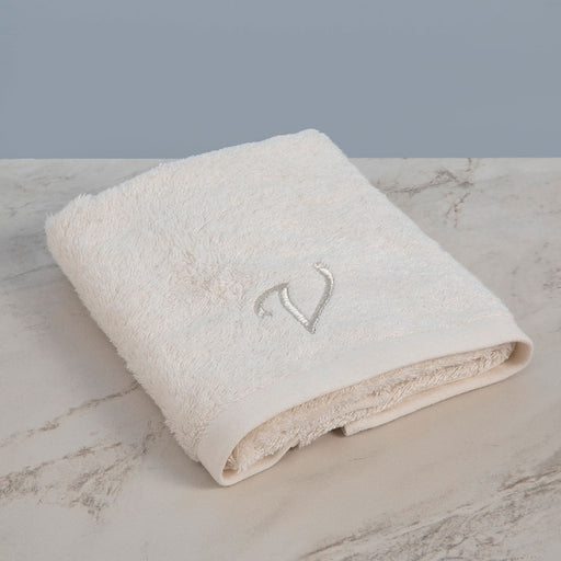 Solid Embroidered Face Towel 50x90 cm(V) Ecru