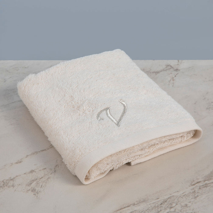 Solid Embroidered Face Towel 50x90 cm(V) Ecru