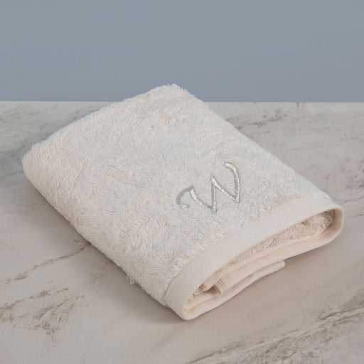 Solid Embroidered Face Towel 50x90 cm(W) Ecru