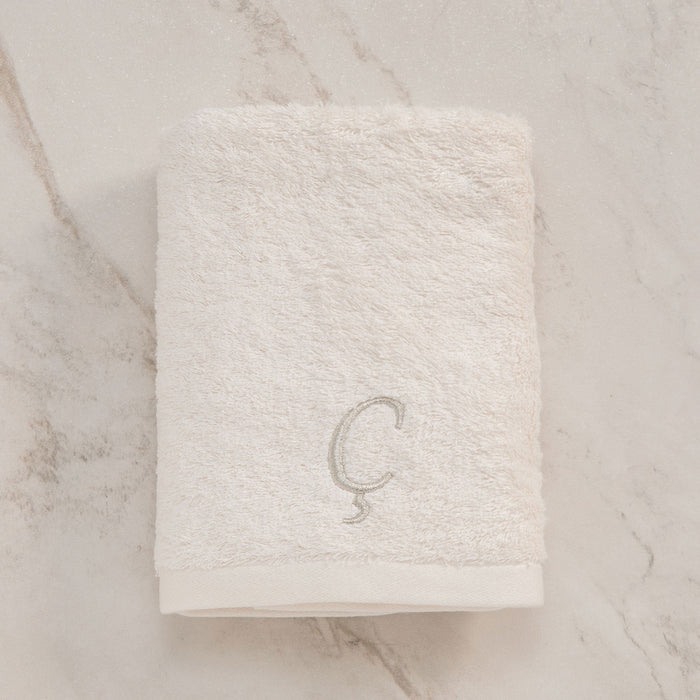 Solid Embroidered Face Towel 50x90 cm(Ç) Ecru