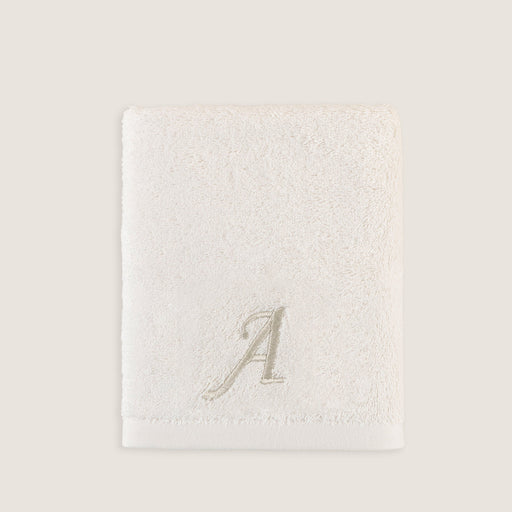 Solid Embroidered Face Towel 50x90 cm(A) Ecru