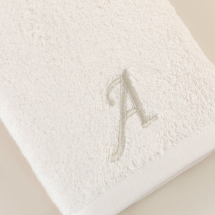 Solid Embroidered Face Towel 50x90 cm(A) Ecru