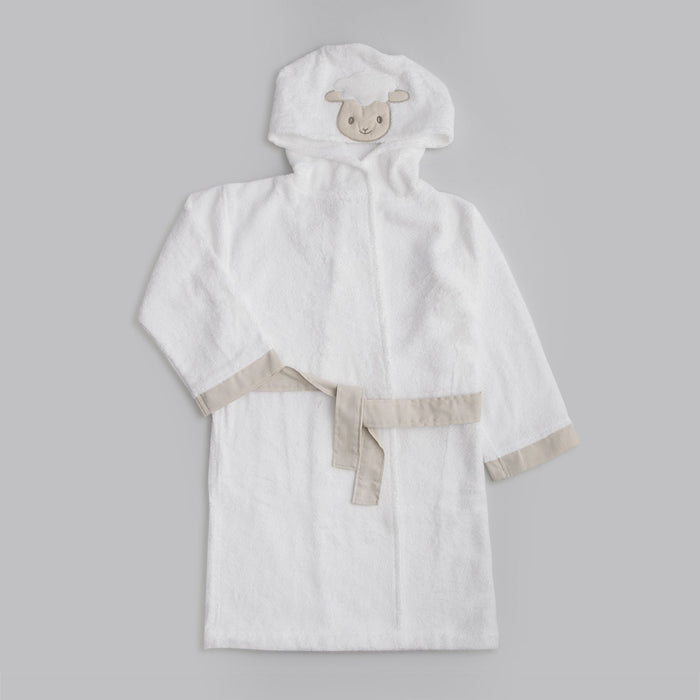 Lamb Bamboo Baby Bathrobe White