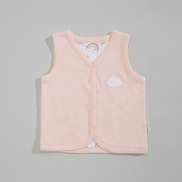 Rainbow Special Modal Cotton Baby Reversible Vest Pink-Patterned