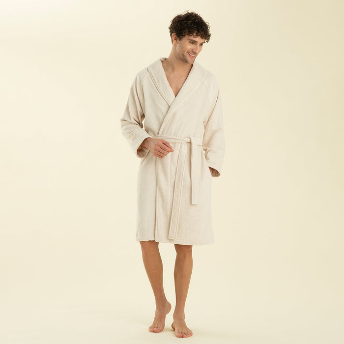 Solid Unisex Bathrobe Ecru