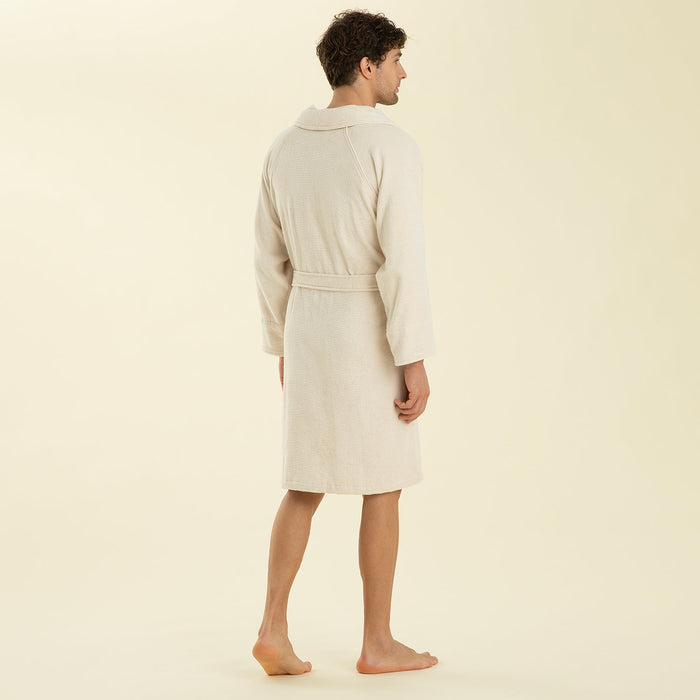 Solid Unisex Bathrobe Ecru