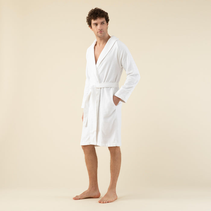 Solid Unisex Bathrobe White