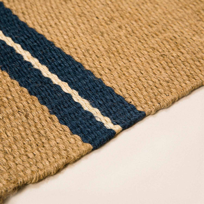 Elba Jute Rug 70x120 cm Natural/Navy Blue