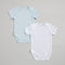 Lonya Bamboo Baby Bodysuit Short Sleeve 2 Pieces Blue-White