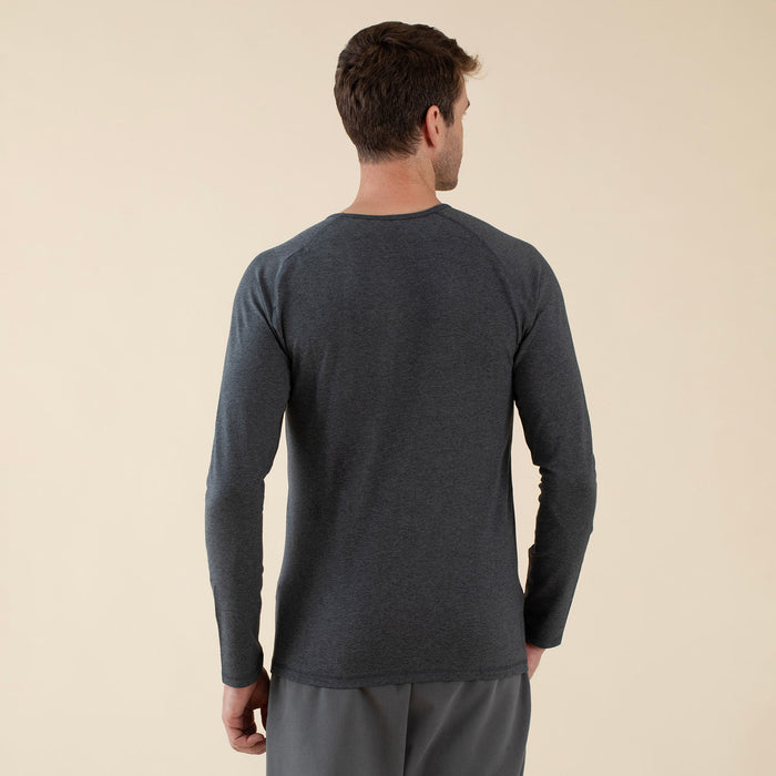 Carson Cotton Men Pajama Tops Charcoal