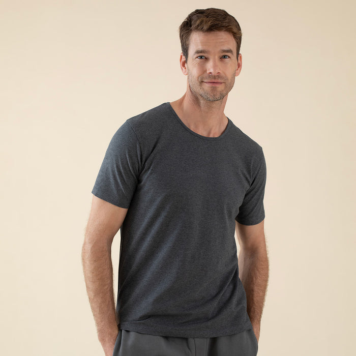 Wilson Cotton Men Pajama Tops Charcoal