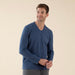 Adler Cotton Men Pajama Tops Navy Blue