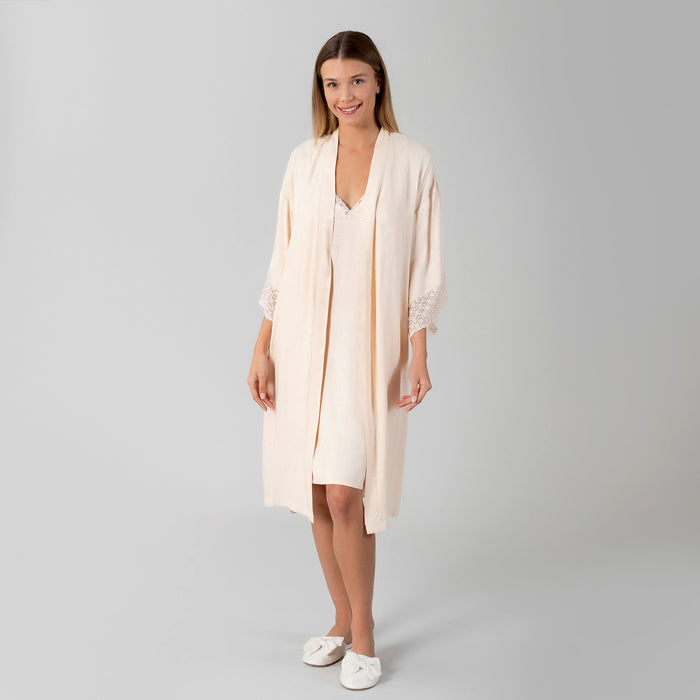 Heidi Viskose Women Robe Salmon