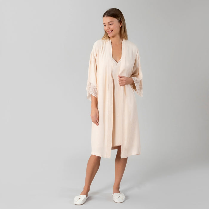 Heidi Viskose Women Robe Salmon