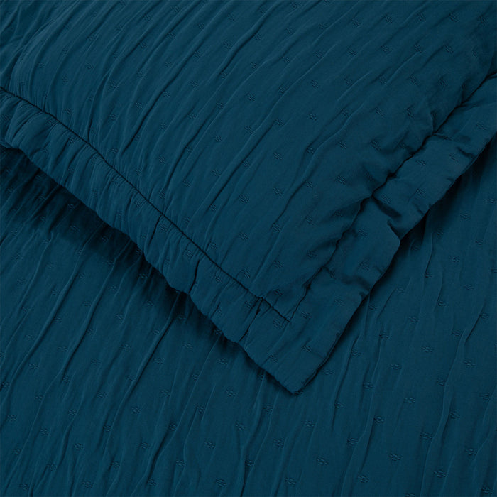 Leron Single Bedspread Set 180x260 cm Petrol Blue