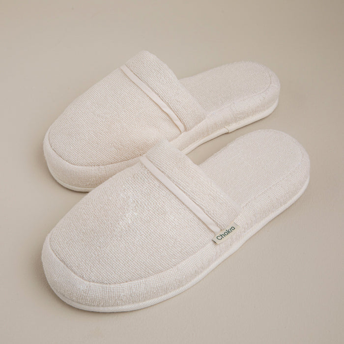 Solid Unisex Slippers Ecru