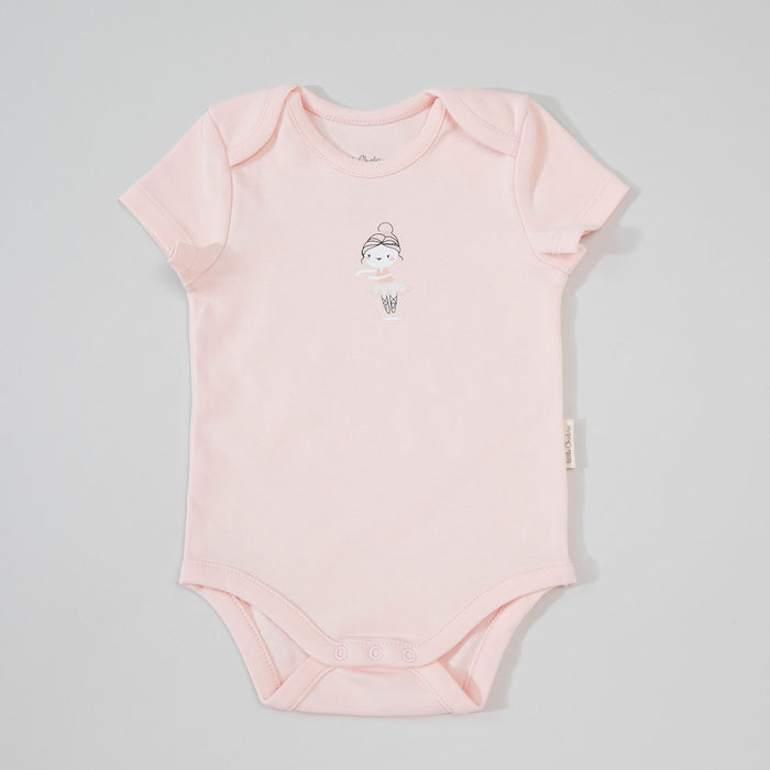 Ballerina Baby Short Sleeve Body Pink-Patterned