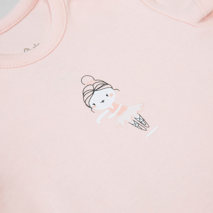 Ballerina Baby Short Sleeve Body Pink-Patterned