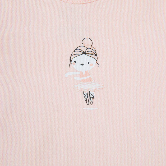 Ballerina Baby Short Sleeve Body Pink-Patterned