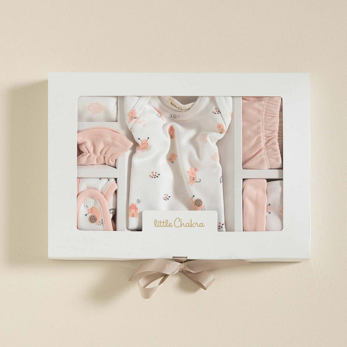 Bird Newborn Set 6Pcs White-Pink