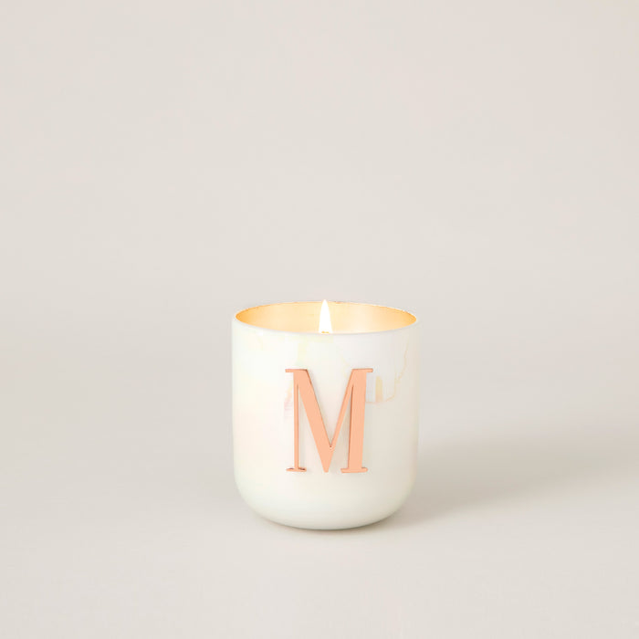 Metal Letters Scented Candle White