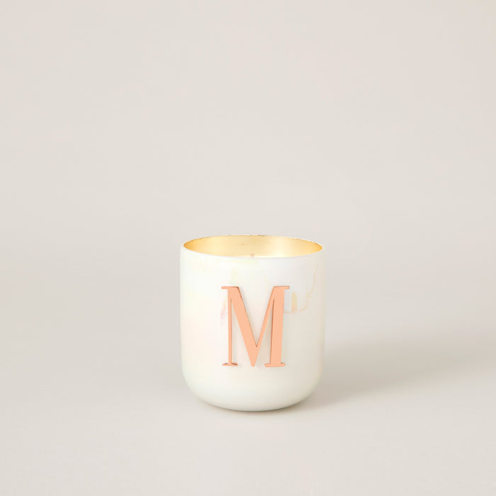 Metal Letters Scented Candle White