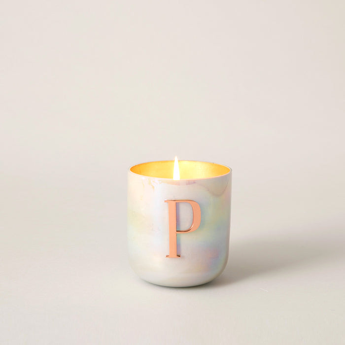 Metal Letters Scented Candle White