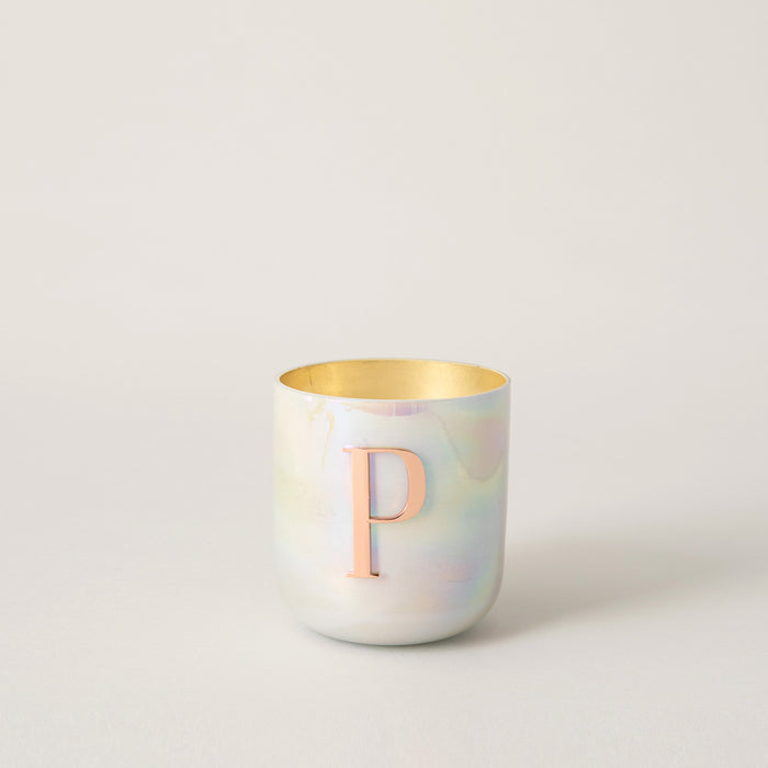 Metal Letters Scented Candle White