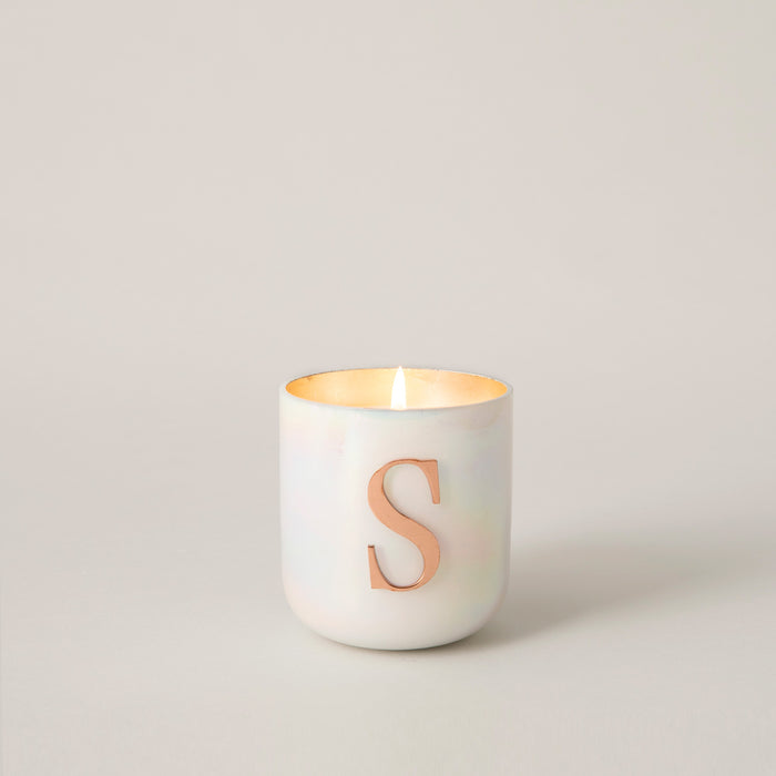 Metal Letters Scented Candle White