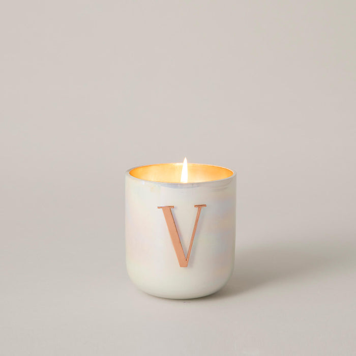 Metal Letters Scented Candle White