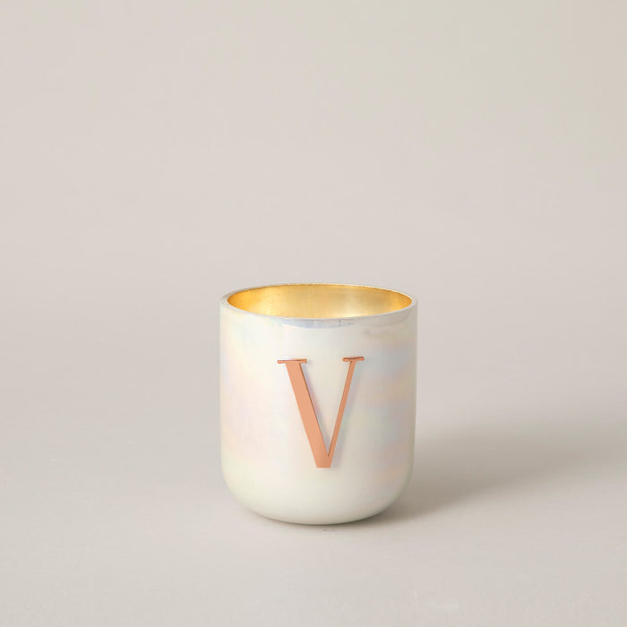 Metal Letters Scented Candle White