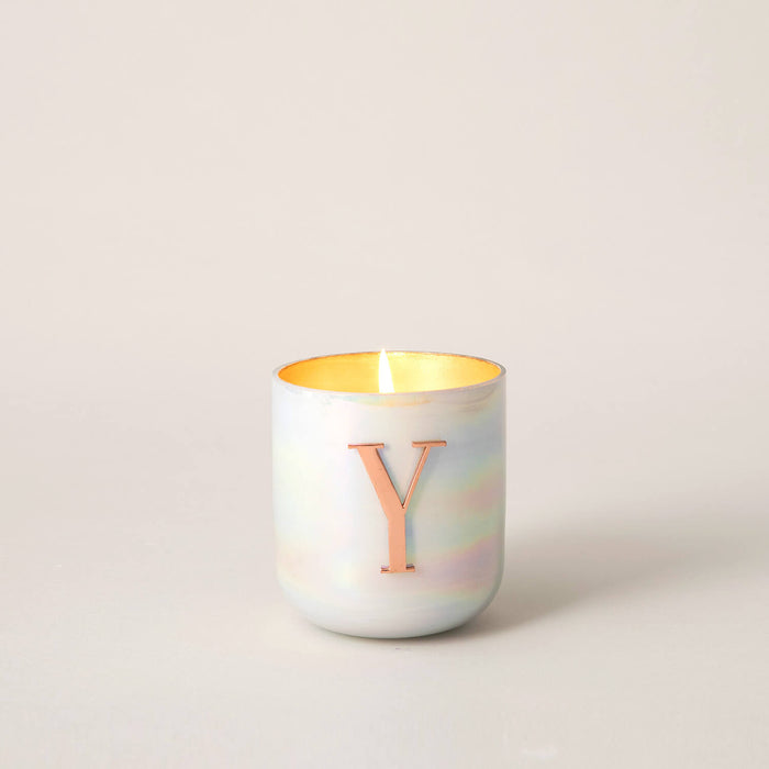 Metal Letters Scented Candle White